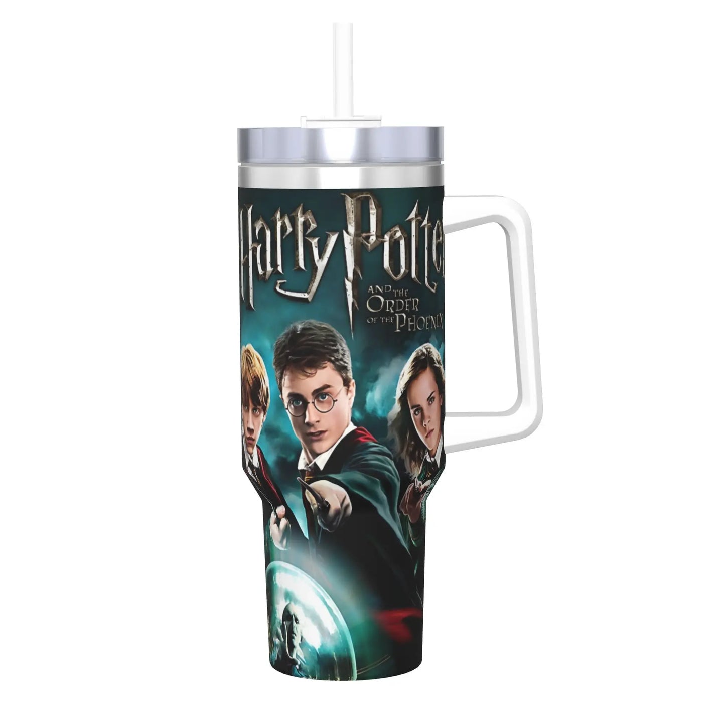 H-HARRY Movie Car Mugs With Straws  P-POTTER Travel Cold and Hot Water Bottle Portable Large Capacity Coffee Mug