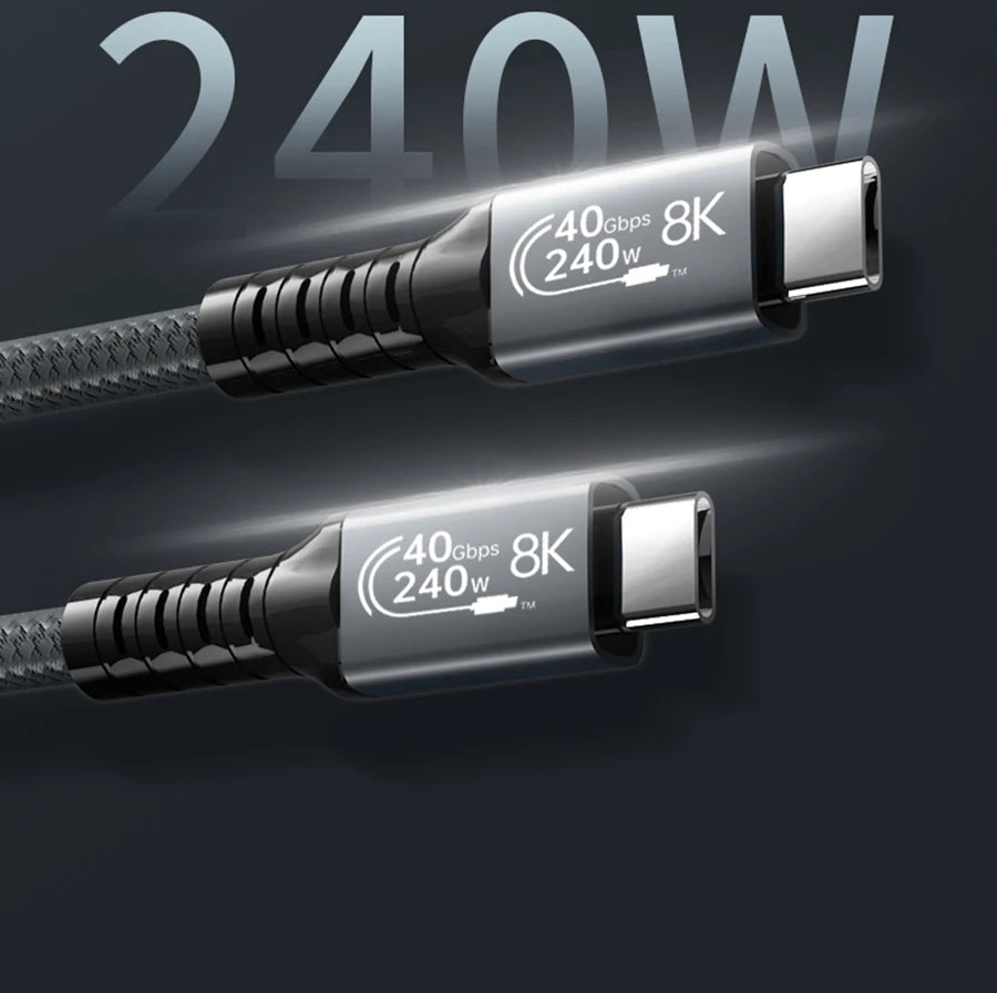 UGOURD USB4 Cable 40Gbps 240W Thunderbolt 4 Type C Fast Charging Cable Thunderbolt3 USB C to C Data Transfer  Cable For eGPU