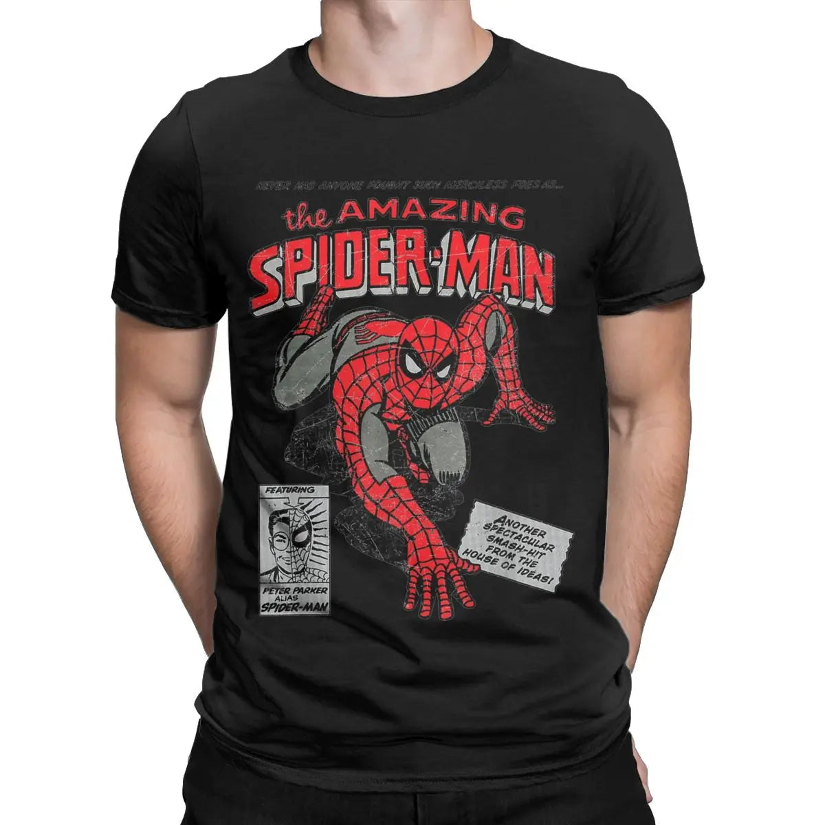 Spider-Man Spider-Man Movie Retro Comics Men's T-Shirt Creative T-Shirt Crew Neck T-Shirt Birthday Gift Top 3D Printed T-Shirt