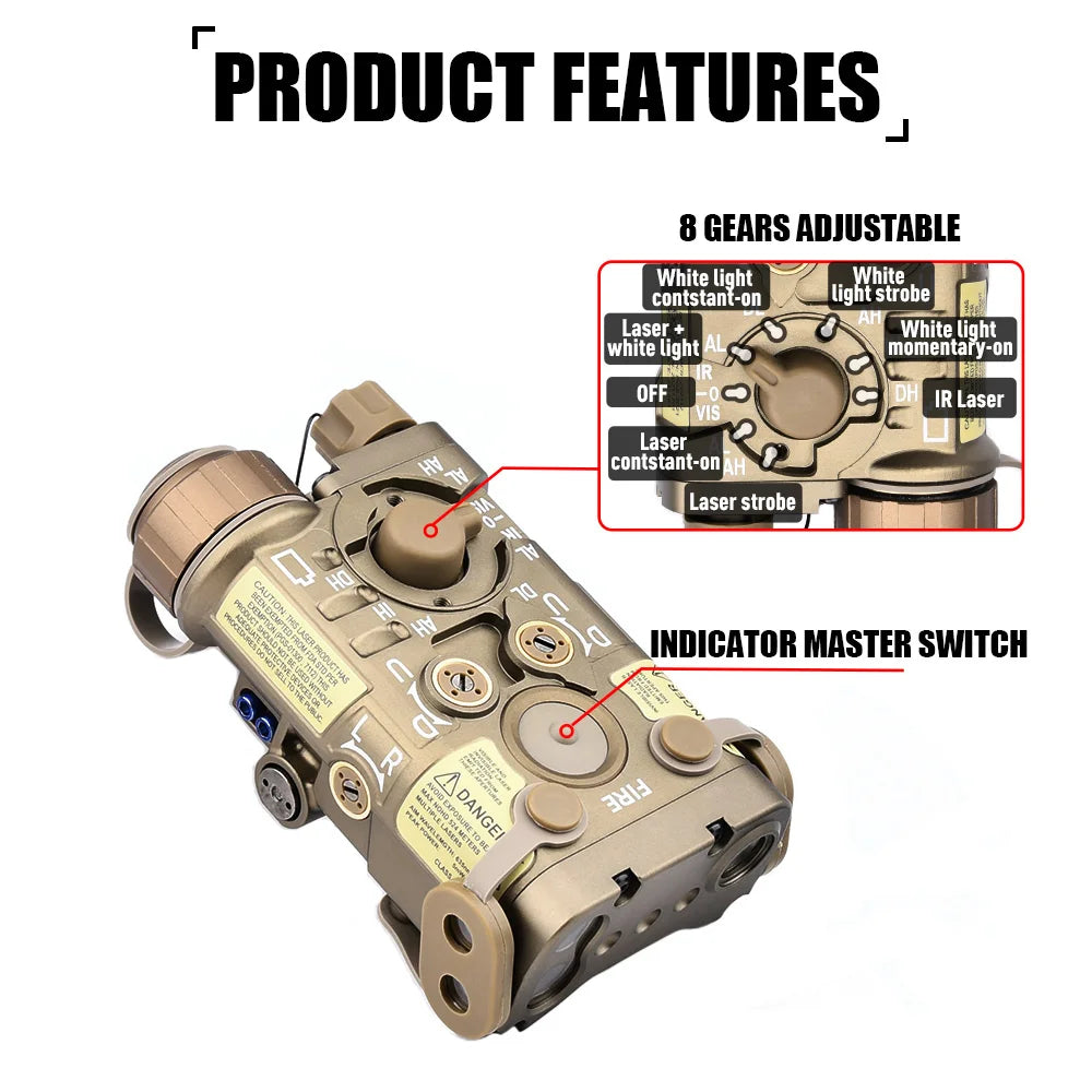 Tactical Metal NGAL Red Dot Green Blue Indicator Surefir M300A M600C Dual Function Switch Fit 20mm Rail Airsoft Hunting Laser