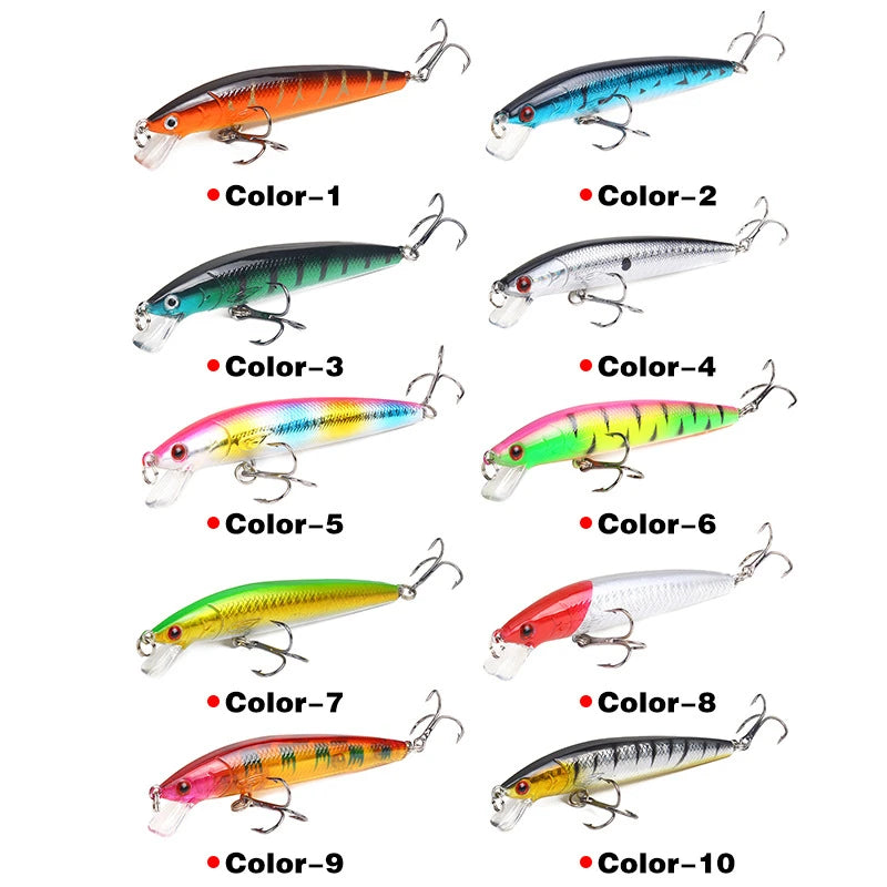 1Pc Minnow Fishing Lure Floating Hard Bait 10cm 9g Artificial Bait Sound Bead Wobbler Crankbait Carp Perch Pesca Fishing Tackle
