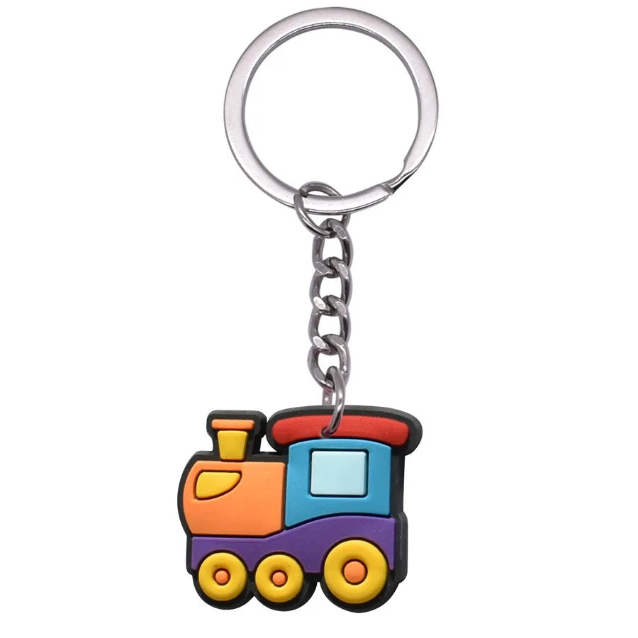 1PCS Keychain Train Cartoon Cute Keyring fit Car Key Accessories Woman Children Birthday Souvenir Friends Party Gifts