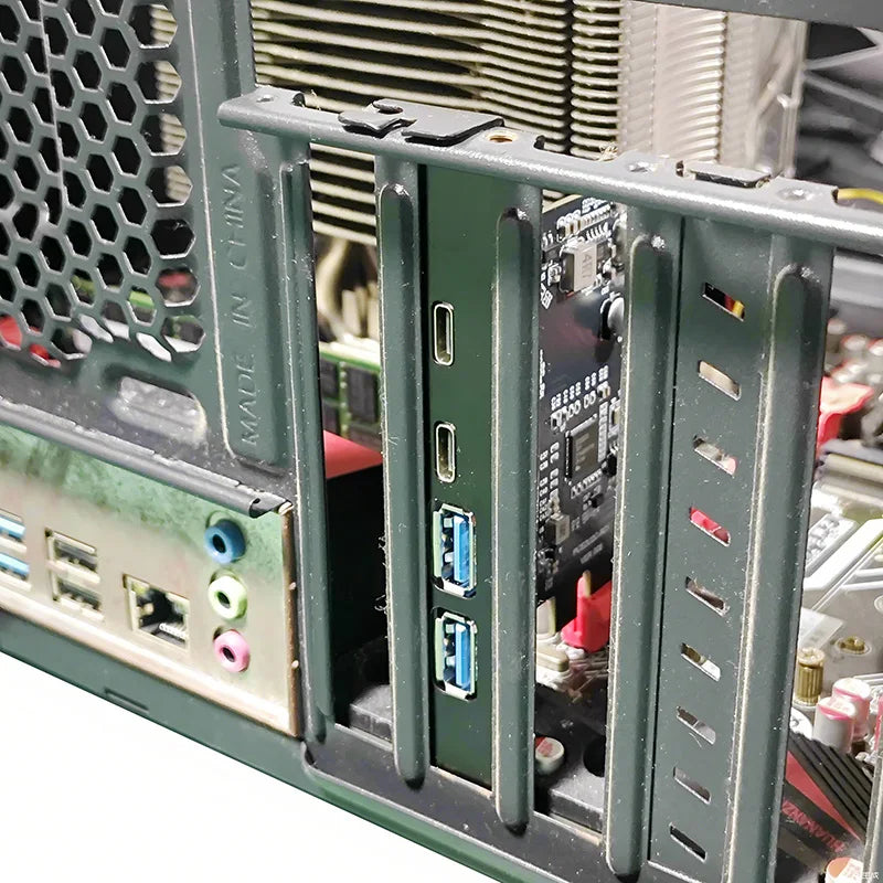 PCI Express X1 to 2 Port Type C + 2 Port USB3.2 Gen1 5Gbps Expansion Card Adapter D7020201 Chip PCIE USB Card PCIE-E USB 3.2 HUB