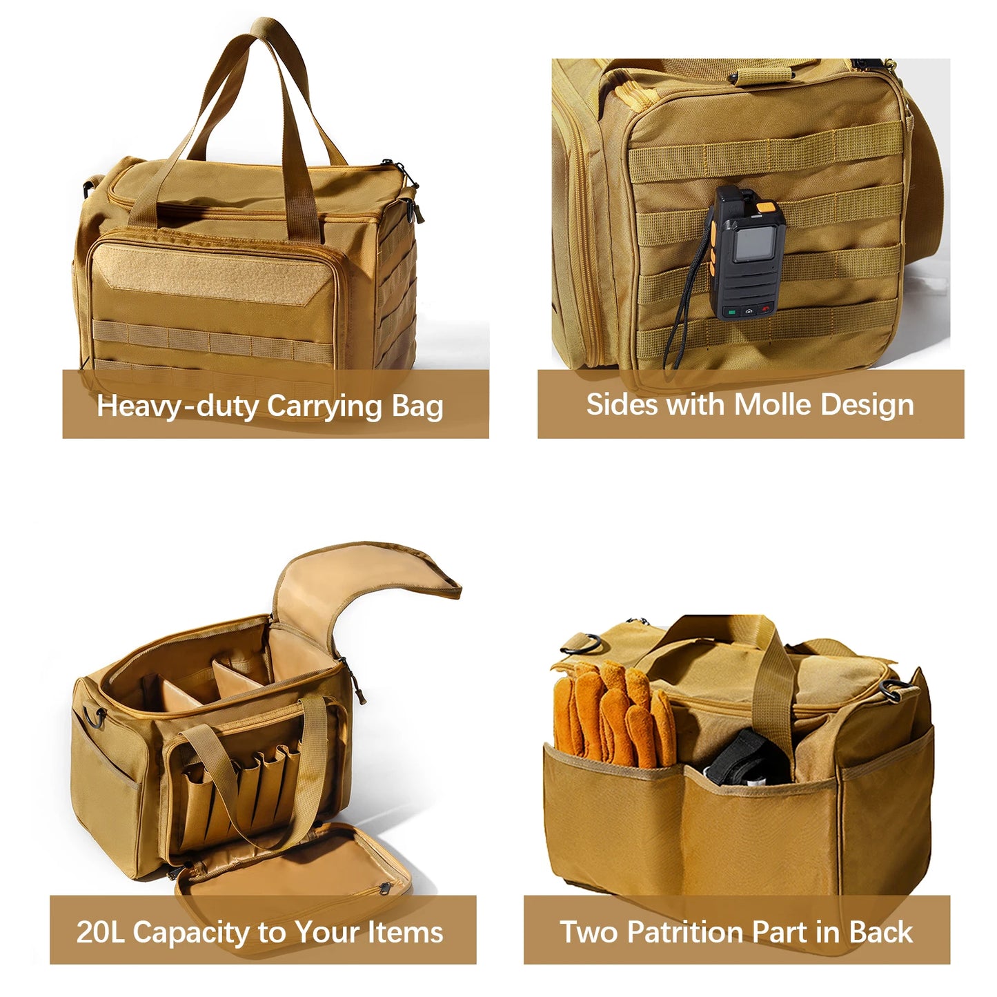 Tactical Storage Bag  Multifunction Durable and Waterproof Suitable for Training Field Equipment with Adjustable Shoulder Straps