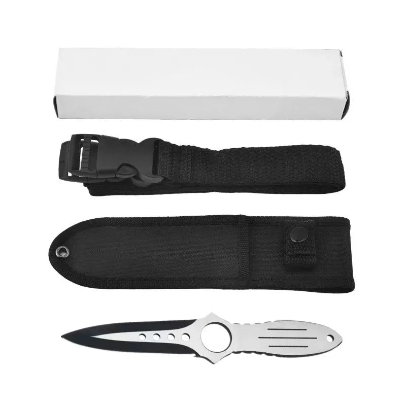 Tactical Training Fixed Blade Knife, Survival Diving Leg Knife with Sheath, Outdoor Camping Hunting Tool for Wilderness