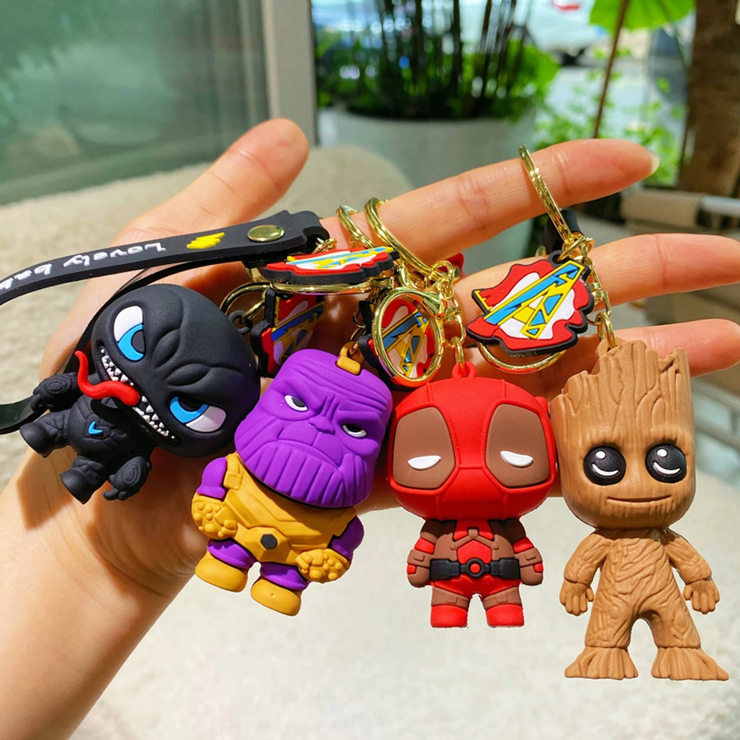 Q Version of The Marvel Series Keychain Cartoon Creative Spider-Man Doll Key Ring Schoolbag Car Key Chain Pendant Student Gifts