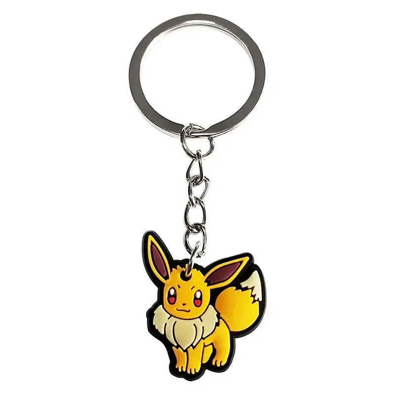 Cartoon Pokemon Pikachu Keychain Silicone Funny Keyring Bag Pendant Couple Car Keyholder Creative Bag Charm Accessories Gift