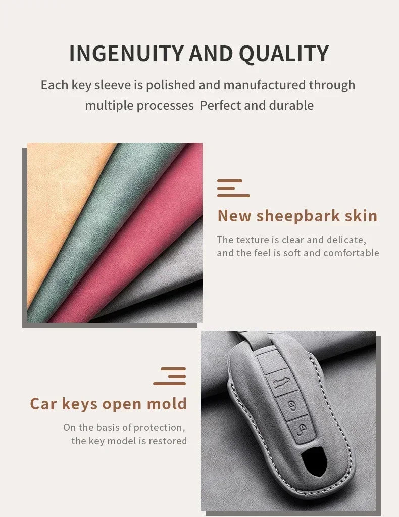 For Porsche Cayenne 718 MACAN Panamera 911 Boxster Keychain Accessories Car Key Case Covers Smart Remote Protection Shell Holder