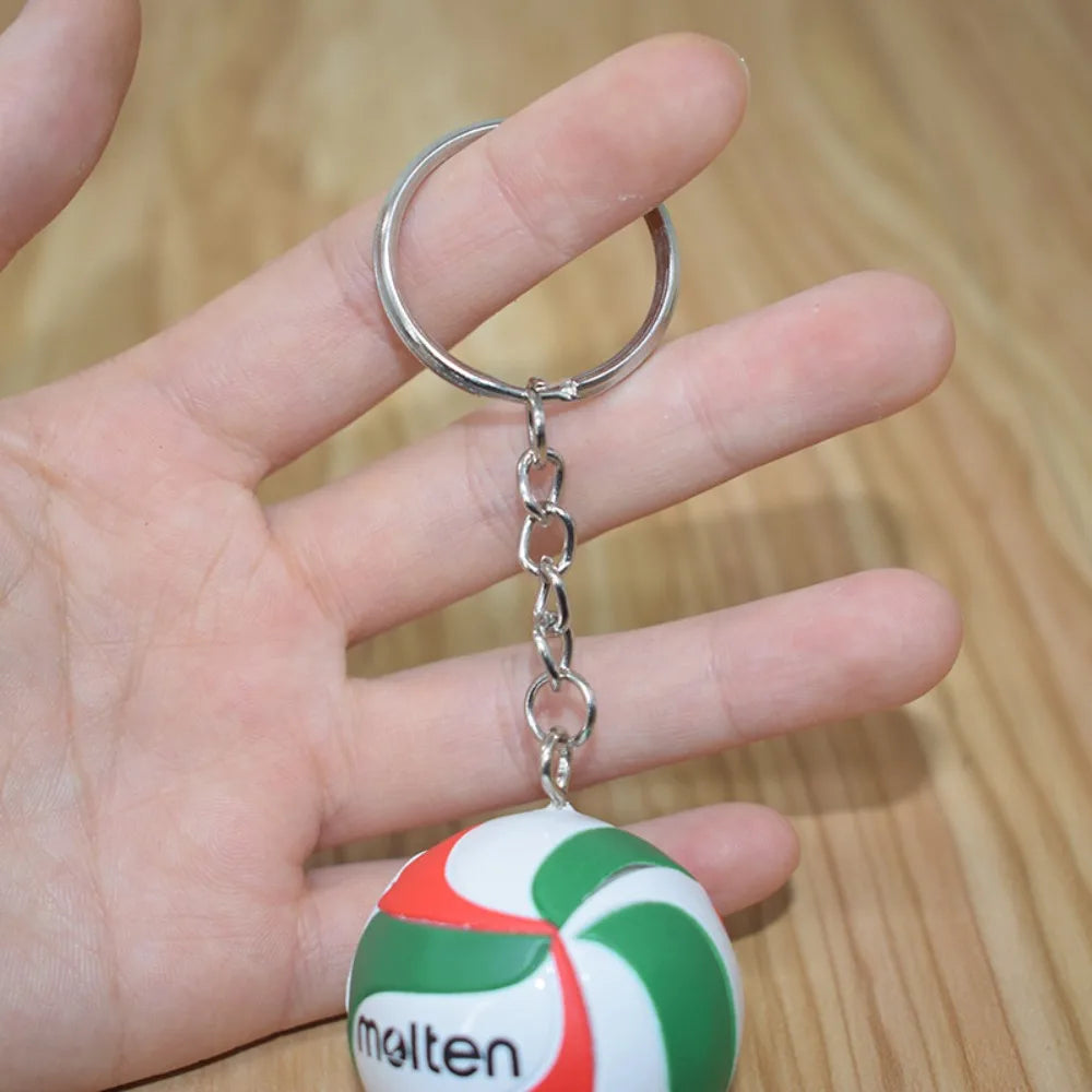 1xFashion PVC Volleyball Keychain Ornaments Business Volleyball Gifts Beach Ball Sport For Players Men Women Key Chain Gift 2024
