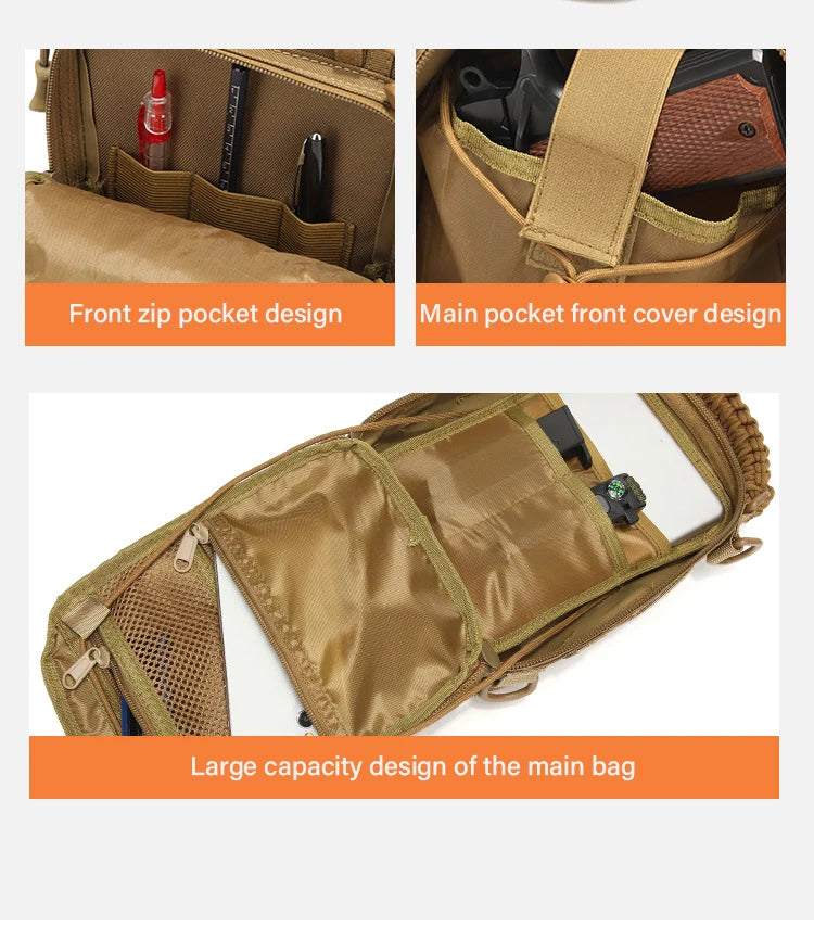 Military Tactical Backpack Shoulder Bag  Chest bag Men Outdoor Hiking Camping  Army Hunting Fishing Pack Sling Molle Usb bag bag