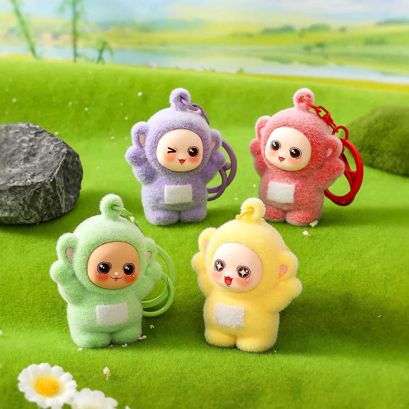 Four Color Cute Doll Series Cartoon Keychains Trendy Small Pendants Cute Gifts Couple Schoolbag Accessories