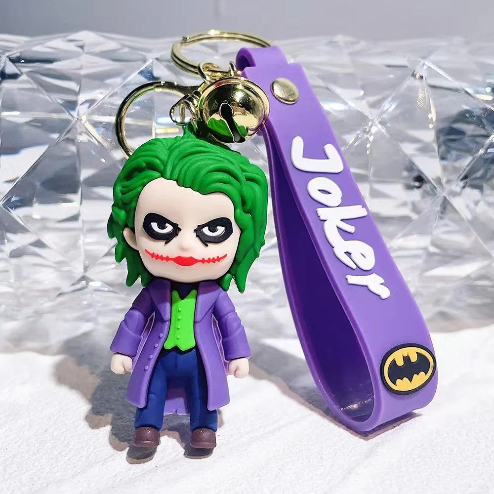 Cute Cartoon Key Ring Anime Marvel Batman Joker Image Doll Keychain Pendant Ornaments Jewelry Gifts for Friends