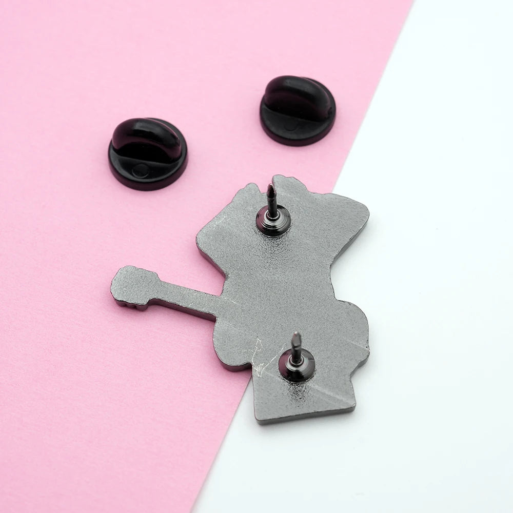 Rock Band Badge Guitarist Angus Young Enamel Pin Music Jewelry Fans Gift Fun Backpack Decorative