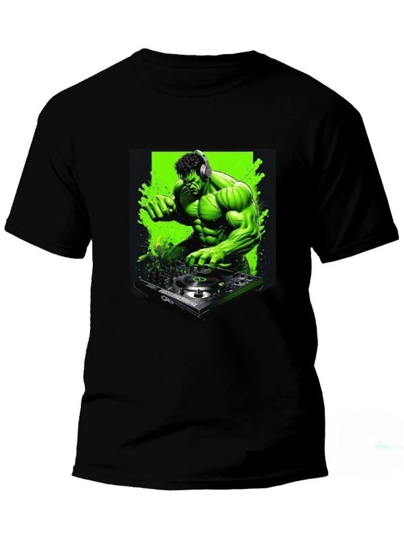 T-shirt featuring the Super Heroes Chaos and the Hulk, made of high-end brand fabric suitable for adults Men's Women's