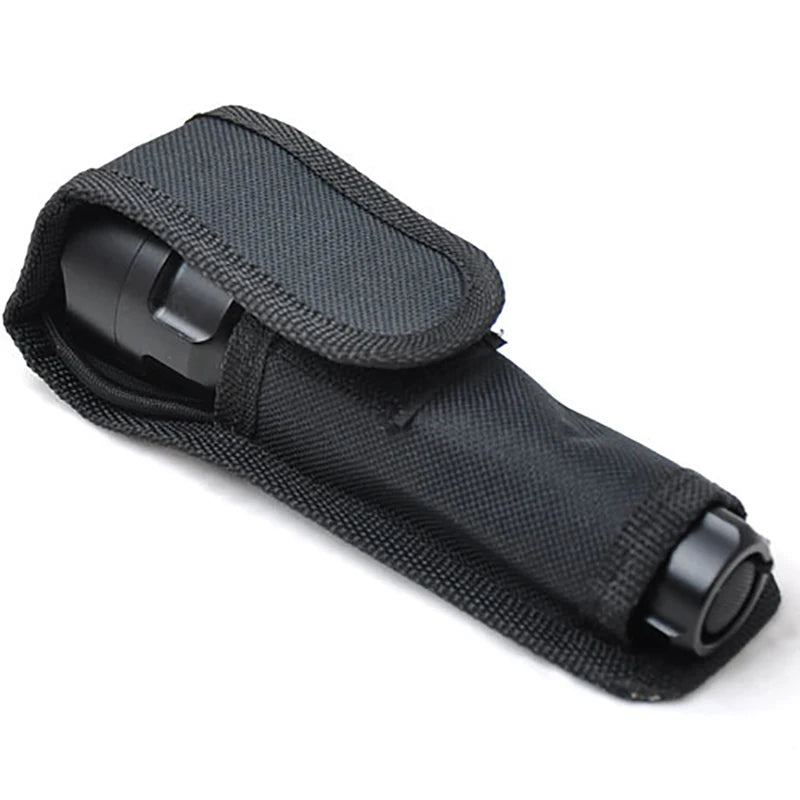 Flashlight Holder for Tactical Torch, Durable Belt Flashlight Holder Nylon Case Belt Clip Tactical Torch Carry Case, Black