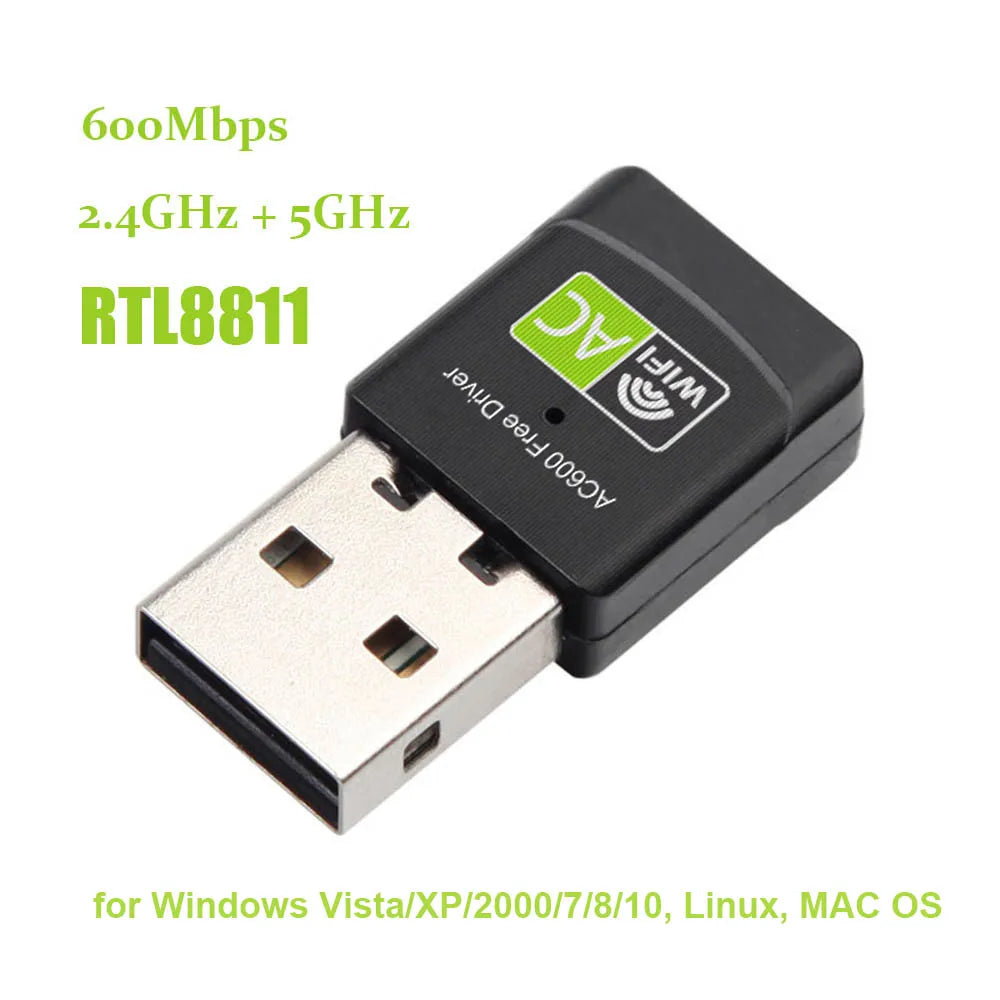 USB Antenna 600Mbps Dual-band WiFi Adapter 2.4/5 GHz USB Wifi Adapter Wireless Network Card Adaptador Wifi
