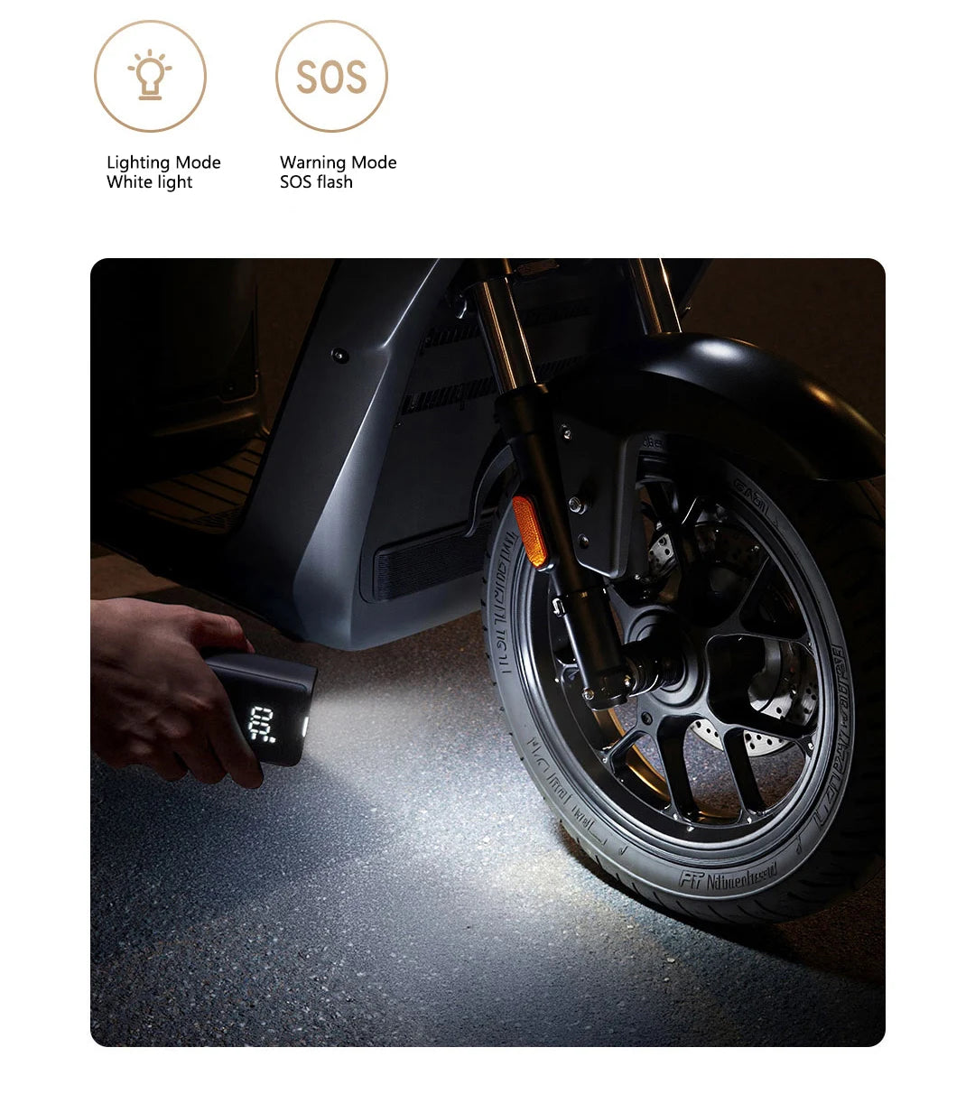 Xiaomi Mijia 2025 New Portable Air Pump 2000mAh 240g 150psi Electric Air Compressor Tire Pressure Detection Multitool Inflator