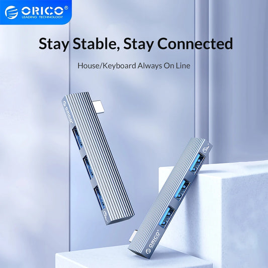 ORICO USB C To Usb Adapter USB 3.0 Splitter 3-port HUB Hub Docking Station Converter Otg Adapter Computer Accessories USB HUB