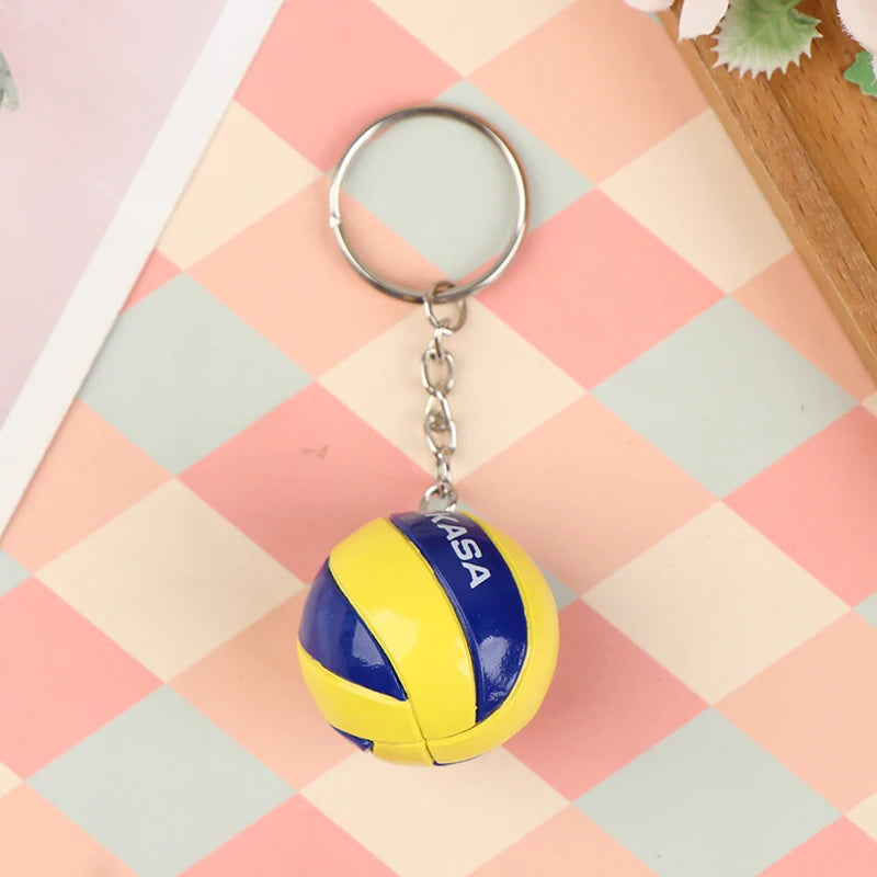 1xFashion PVC Volleyball Keychain Ornaments Business Volleyball Gifts Beach Ball Sport For Players Men Women Key Chain Gift 2024