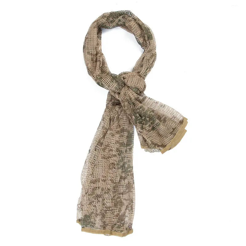 Tactical Mesh Breathbale Scarf Sniper Face Veil Camo Airsoft Hunting Cycling Hiking Neckerchief Mask Camouflage Outdoor Scarf