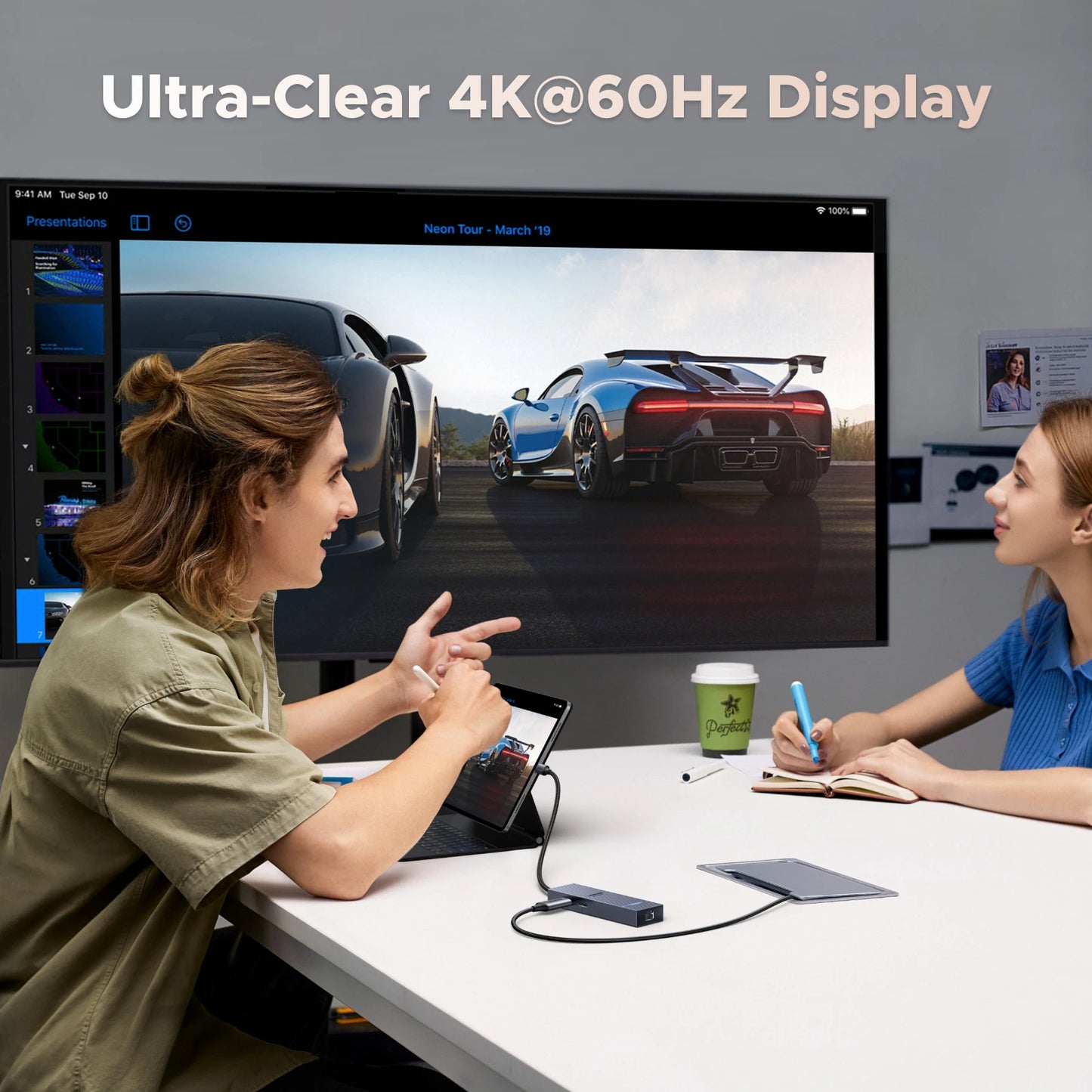 UGREEN 6 in 1 USB C HUB Gigabit Ethernet Adapter with 4K60Hz HDMI PD100W Charging 10Gbps USB A&C 3.2 Data Ports for Laptop iPad