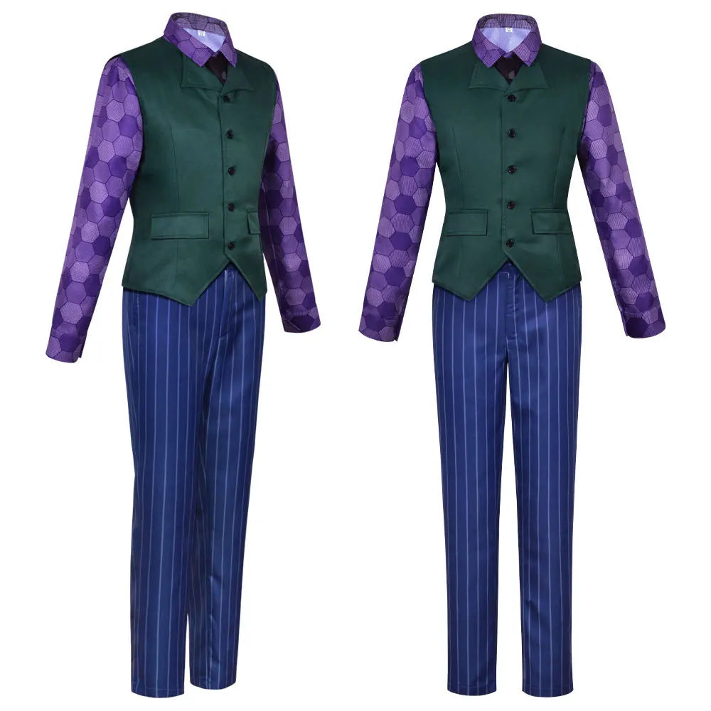 Movie&tv Dark Knight Joker Clown Cosplay Costumes Joker Heath Ledger Suit Purple Jacket Uniform Halloween Costumes Clothing