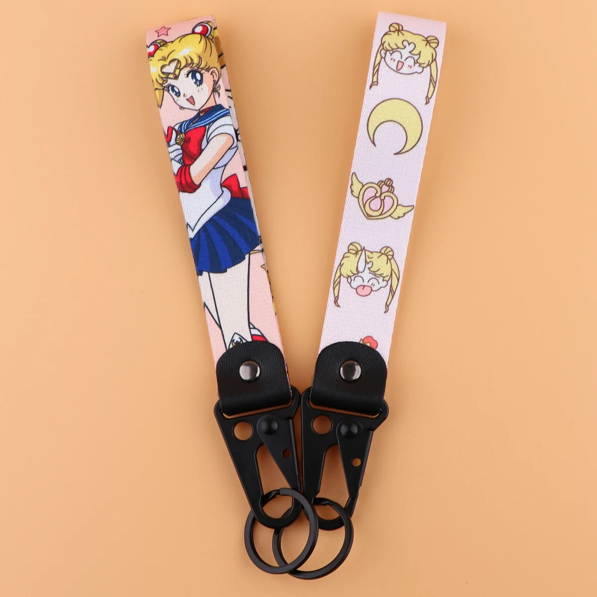 Kawaii Anime Keychain Straps Rope Cute Lanyard Bracelet for Keys Wrist Strap Short Lanyard Pendant Key Chain