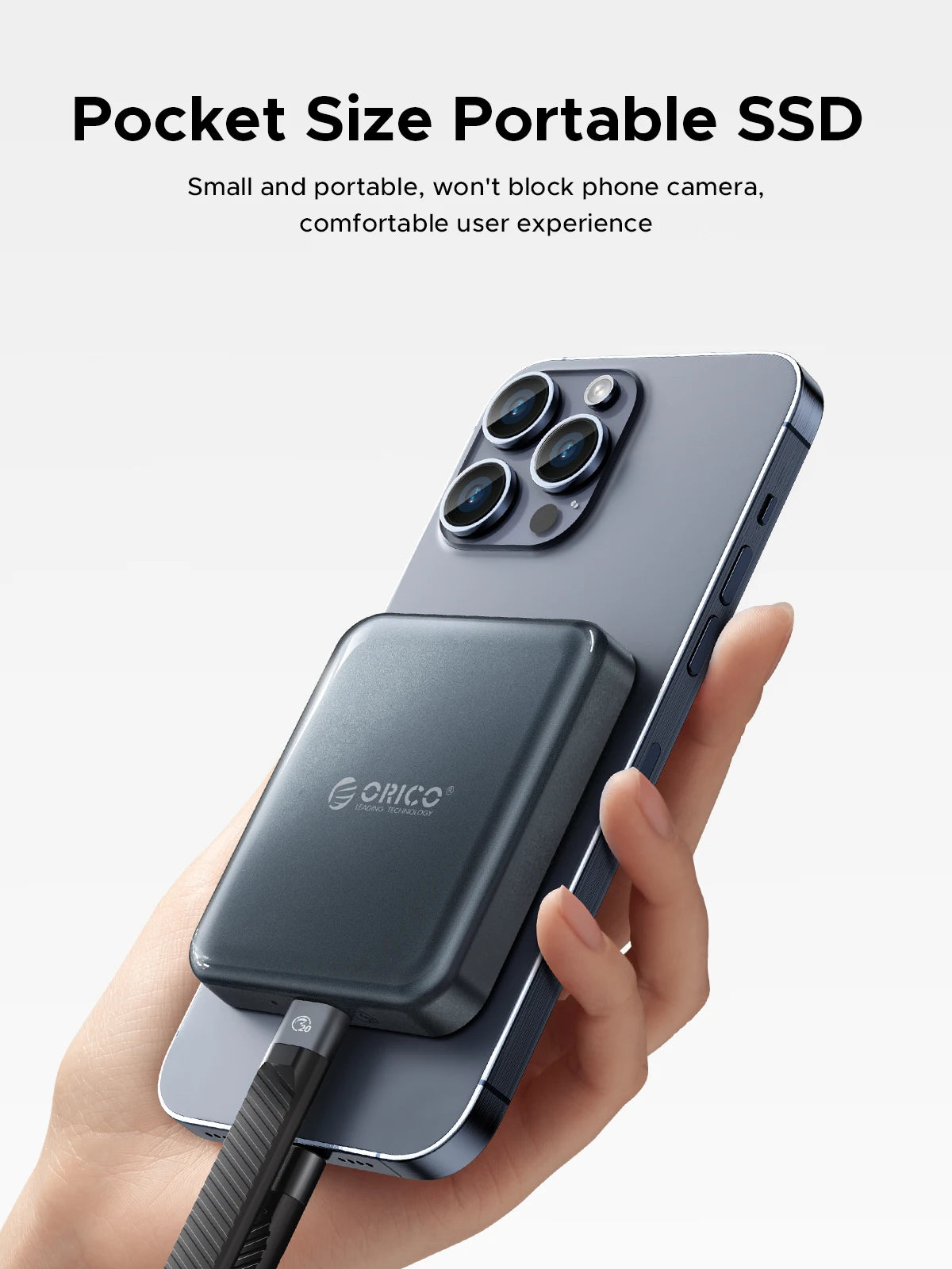 ORICO 1TB Magnetic External SSD, 4K ProRes HDR Record and Store, 2000MB/s Stable Transmission and Storage, Portable Solid State