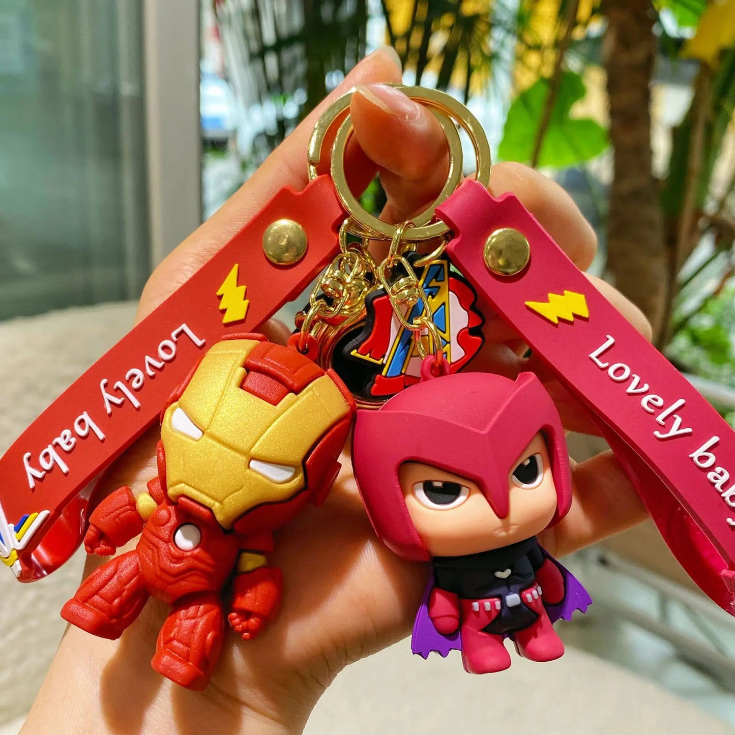 Q Version of The Marvel Series Keychain Cartoon Creative Spider-Man Doll Key Ring Schoolbag Car Key Chain Pendant Student Gifts