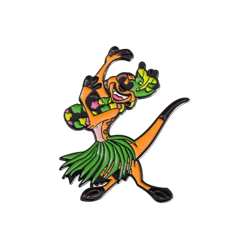 Cartoon Movie The Lion King Creative Enamel Pins Pig Pumbaa Timon Metal Brooches Lapel Badges Accessories Fans Gifts