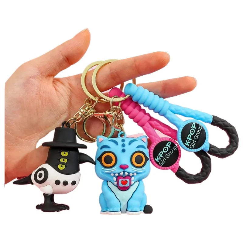 KPOP Demon Hunter Keychain Tiger character PVC graphic keychain Cute Harajuku style keychain knickknacks forChristmas gifts