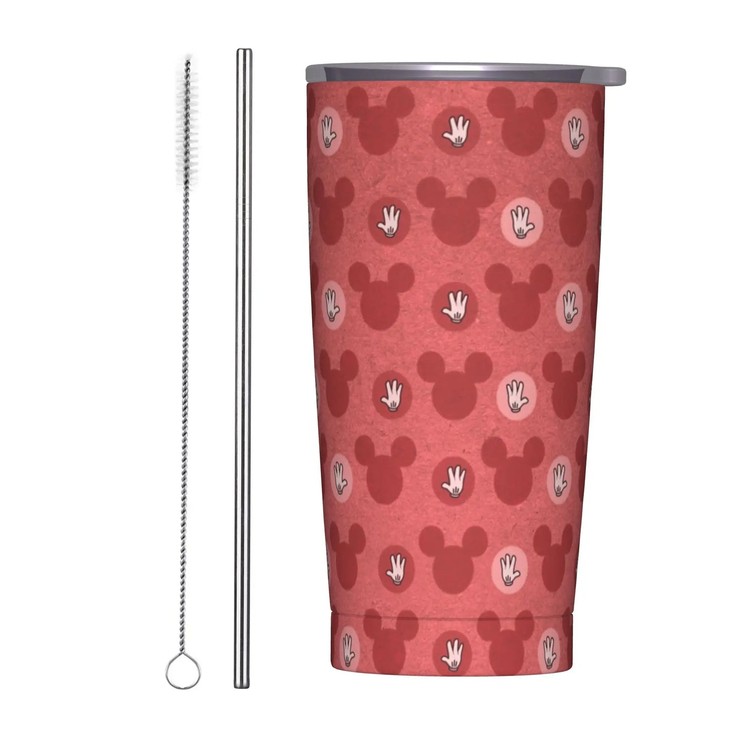 Cartoon Fantasia Mickey Tumbler Vacuum Insulated Magic Wizard Thermal Cup with Lid Straw Office Home Mugs Hot Cold Drink, 20oz