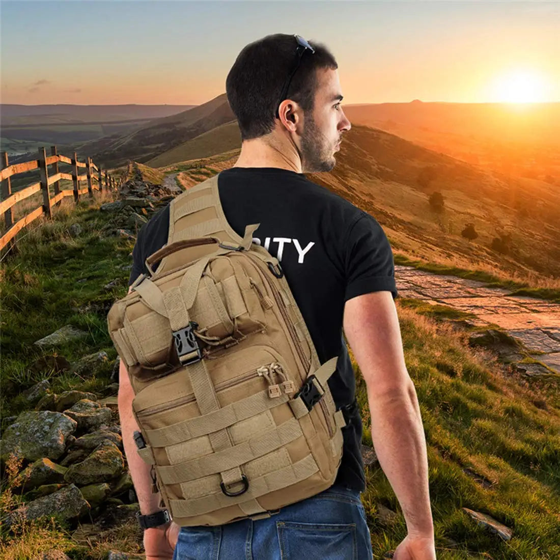 Tactical Backpack Sports Shoulder Bag Waterproof Messenger Bag Military Multi-Function Large Capacity For Camping Hunting Hiking