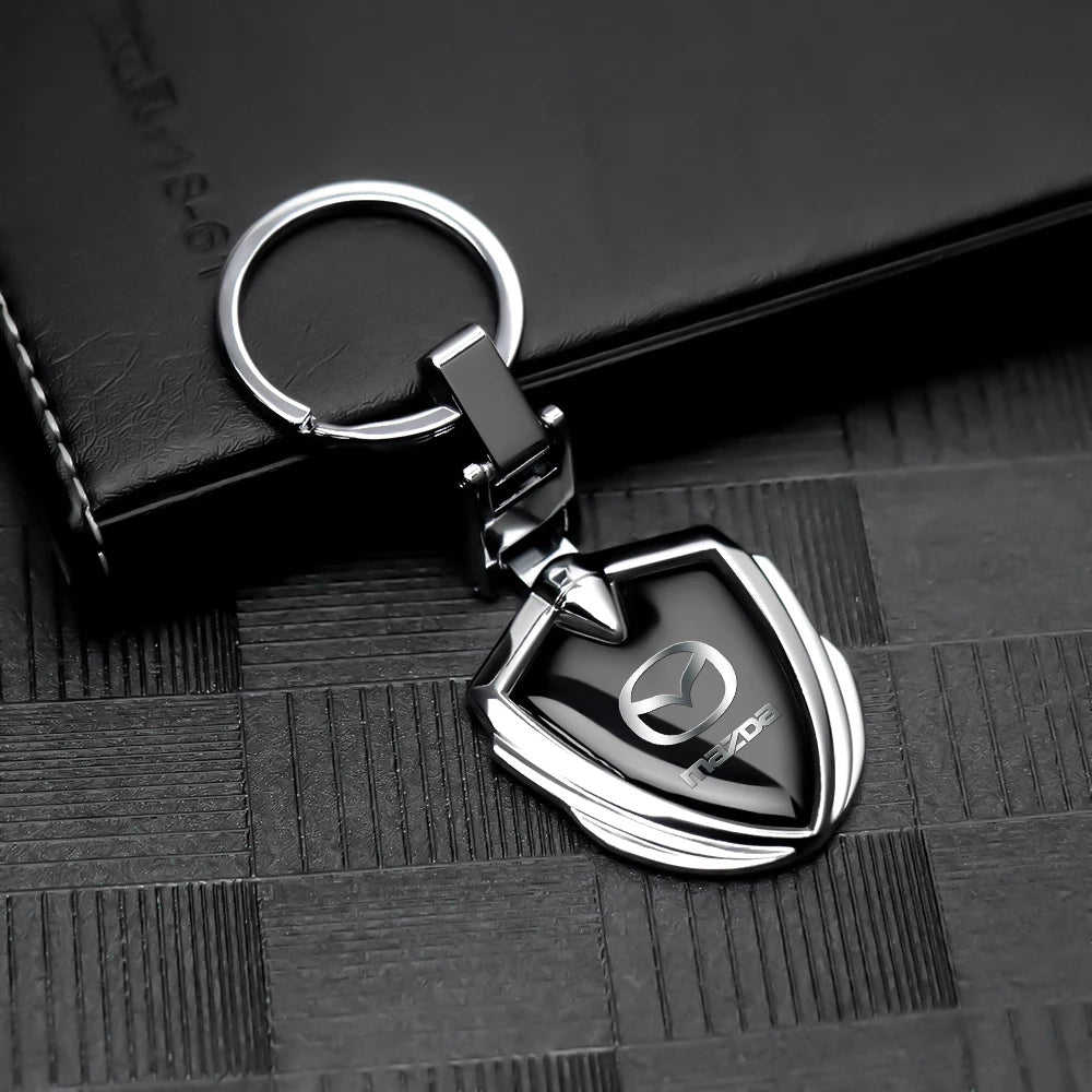 1Pc Car Key Holder KeyRing Leather Keychain With Logo Accessories For Mazda 2 3 MS 6 CX 5 Artzma 6 Axela MX30 CX-8 Miata Demio 7