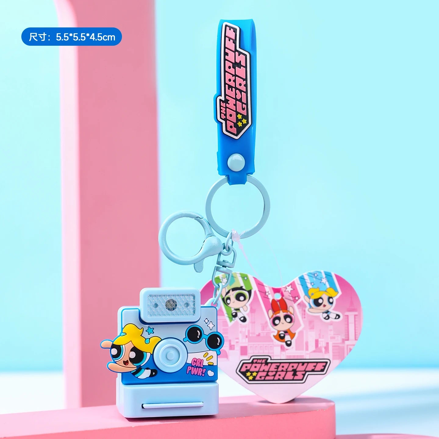 Powerpuff Girls Cartoon Anime Keychain Polaroid Flash Creative Fashion Toy Ideal Gift for School Opening Kids' Age