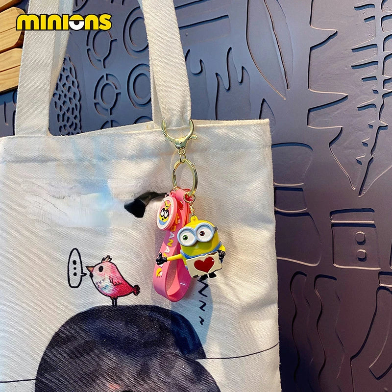 Cute Minion Keychain Cartoon Creative Exquisite Anime Doll Keychain Couple School Bag Pendant Accessories Gift