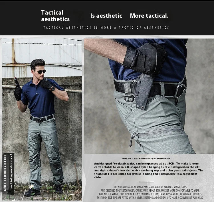 Tactical pants Men's slim-fit army fan training pants Waterproof spring and fall outdoor overalls assault pants