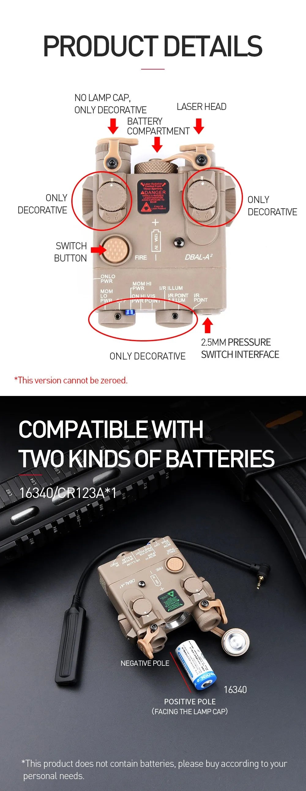 WADSN Tactical DBAL Red Dot Indicator Dbal A2 Green Pointer Singal Laser Airsoft DBAL-A2 Hunting Scout Light Fit 20mm Rail