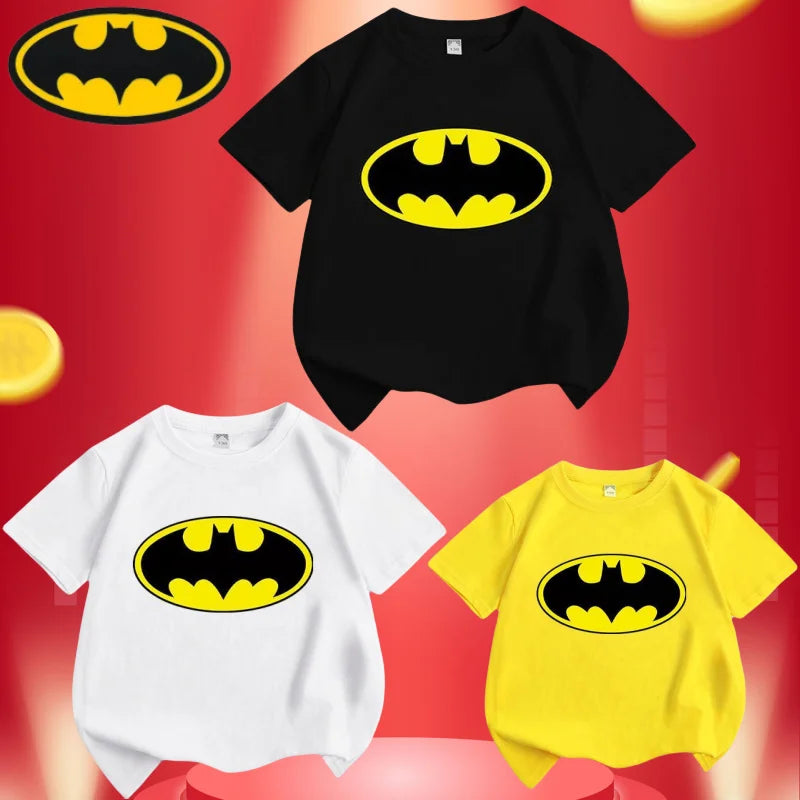 Creative Batman Cool Anime Graphic Print Children's New Simple Fashion Casual Versatile Crew Neck Pullover Short Sleeve T-Shirt