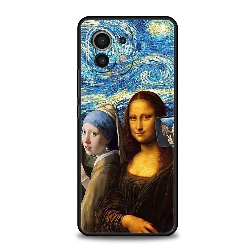Mona Lisa Van gogh Oil Painting Art Case For Xiaomi 13 12 11 Lite 12T 11T 10T 9T Mi Poco X5 M4 M3 X4 X3 Pro F5 F4 F3 GT 5G Cover