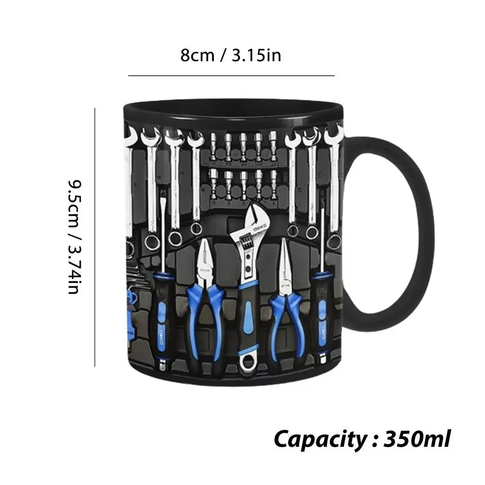 Mechanic Black Mug Black Ceramic Coffee Cup For Mechanics Large Toolbox Coffee Cup Tea Mug For Whiskey Beer Juice Soup Water