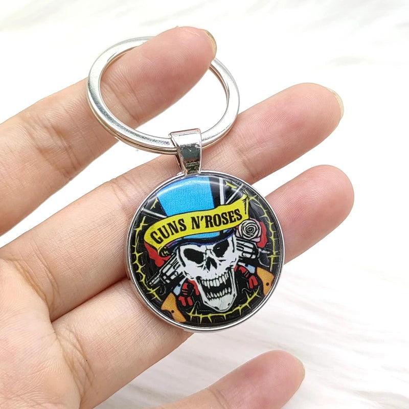 Popular Classic Rock Band Alloy Keychain Fashion Music Singer Song Pendant Key Chain Jewelry Wholesale