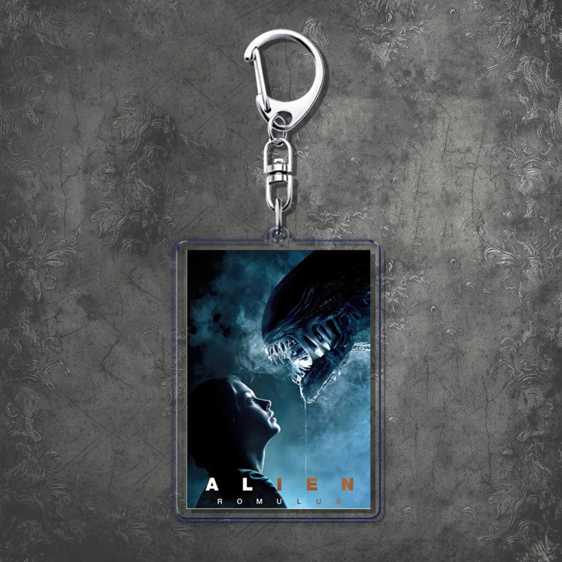 Horror Scary Classic Movie Keychain Key Chain Ring for Bag Xenomorph Sci Fi Keyring Jewelry Gamer Fans Gaming Gift
