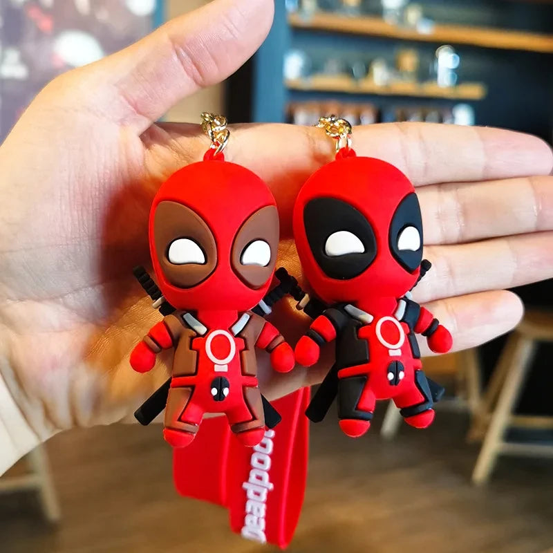 Marvel Deadpool Keychain - Funny Q Version Keyring, Cute Anti-Hero Backpack Charm for Fans & Couples (Gift Idea)