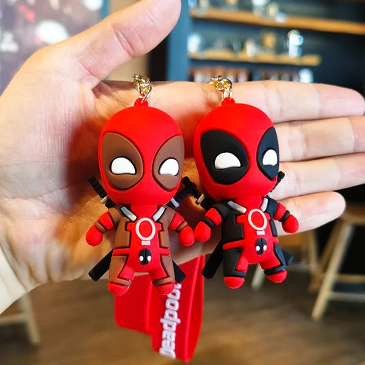 Marvel Deadpool Keychain - Funny Q Version Keyring, Cute Anti-Hero Backpack Charm for Fans & Couples (Gift Idea)