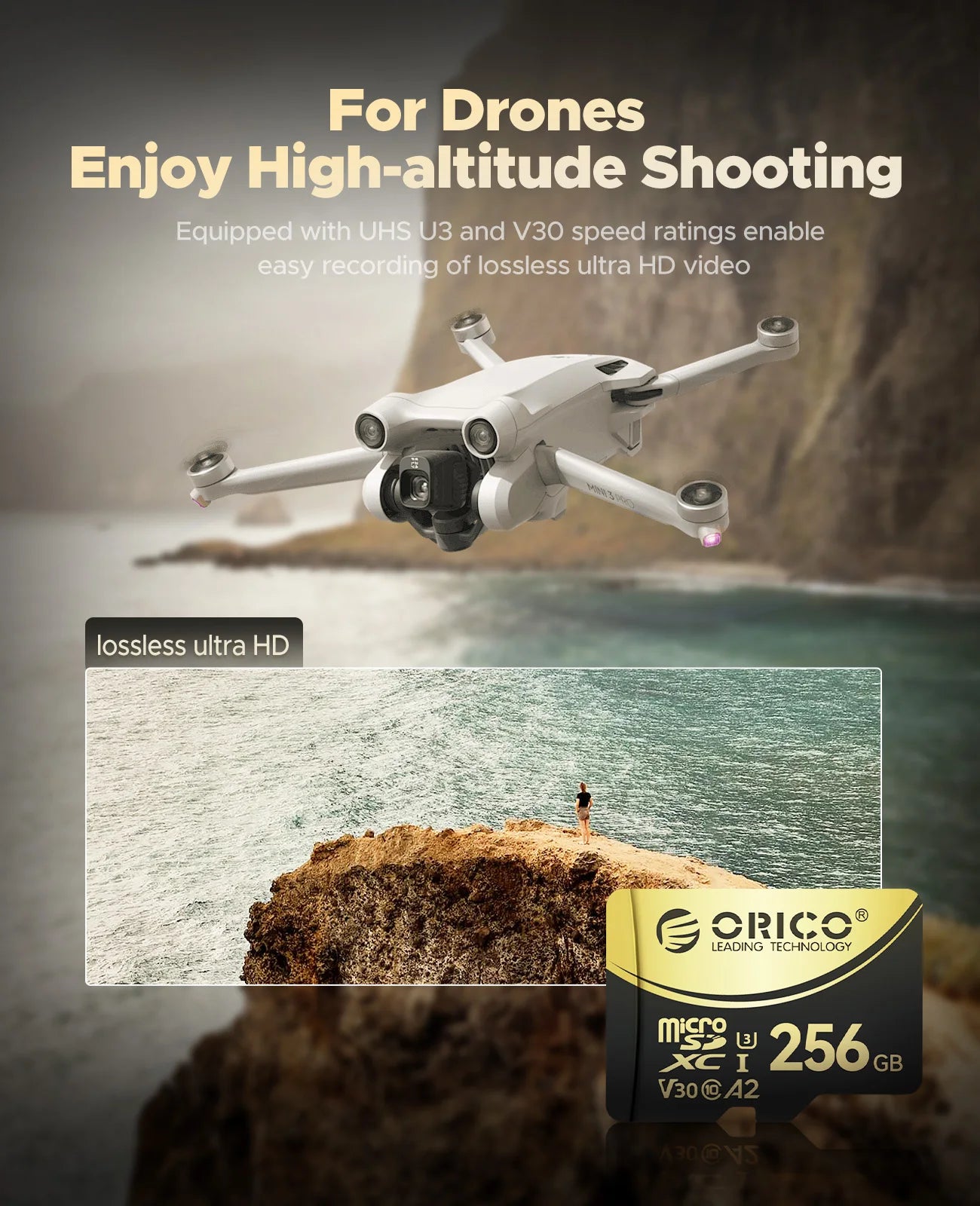 ORICO High Speed Mini SD Memory Card 512GB 256GB TF Memory Card Micro SD Card Full HD 4K Up to 180 MB/s Flash Usb Pen Drive Card