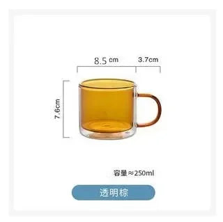 Creative Double Bottom Glass Mugs for Home, 250ml Drinking Tumbler for Wine, Whiskey, Vodka, Coffee, Juice, Water, Tea
