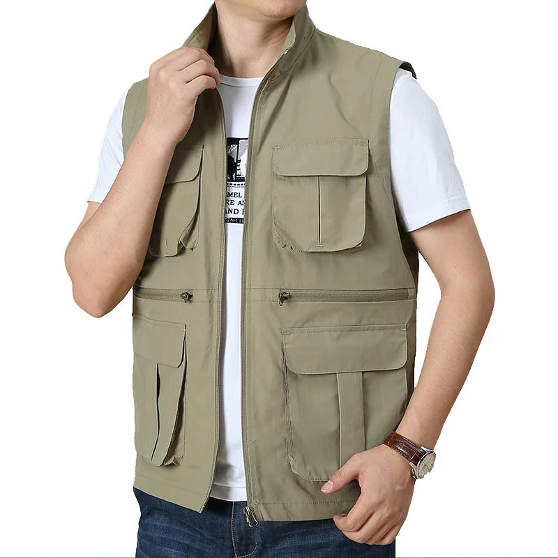 Tactical Vest For Men Golf Hunting Large Size Men's Camping Sleeveless Jacket Multi-pocket Work Padded Luxury MAN Clothing Denim