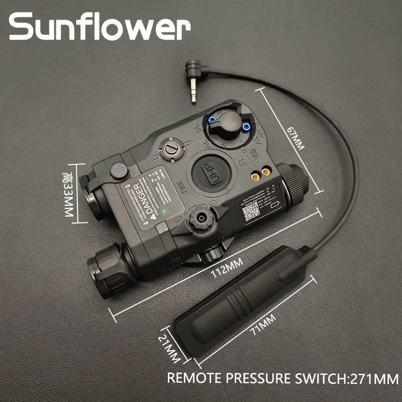 Tactical PEQ15 Red Green IR Laser Dot Sight Aiming Laser White LED Scout Light For 20mm Rail Airsoft Hunting Weapon Light PEQ-15