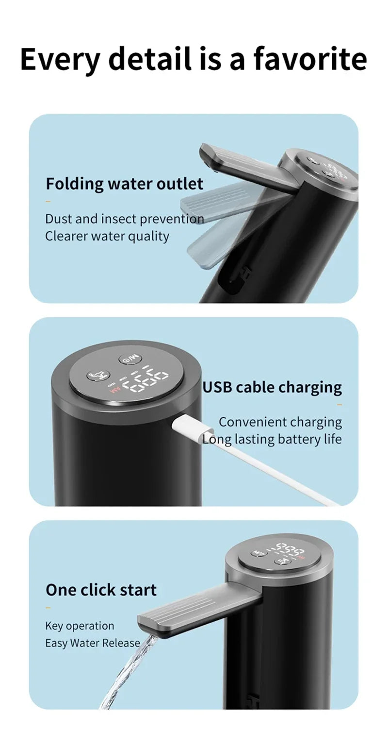 Xiaomi Automatic Water Dispenser Bottled Water Red Wine Pumping Water Electric Pump Bottle Charging Press Dispenser MIJIA NEW